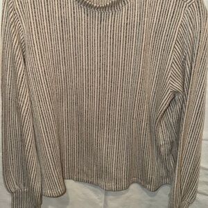 Lush Black and White Striped Top